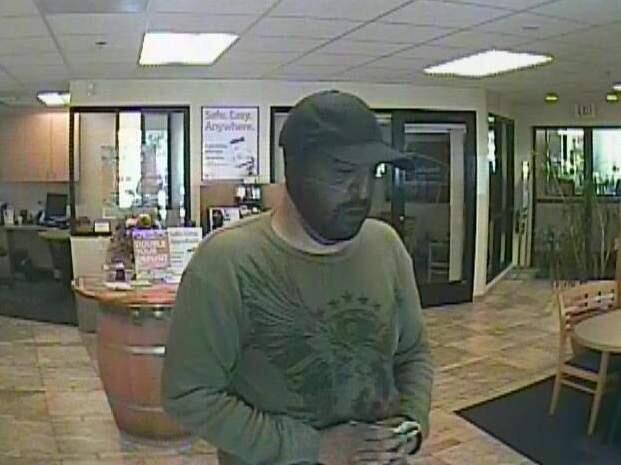Surveillance video shows the man police say robbed a Sonoma bank on Tuesday, July 25, 2017. (SONOMA COUNTY SHERIFF'S OFFICE)