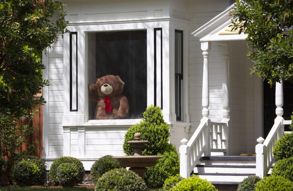 This large bear on East Napa St. is hard to miss. The Sonoma Bear Hunt - stuffed bears are placed in windows around town and children ‘hunt' for them, by either walking in various neighborhoods or having someone drive them around town. (Photo by Robbi Pengelly/Index-Tribune)