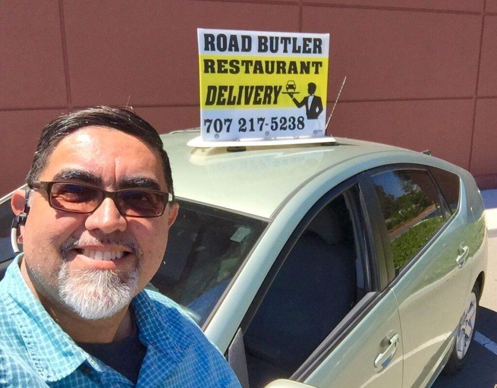 Mark Urenda recently founded Road Butler, a new delivery service for Petaluma-area restaurants. HOUSTON PORTER FOR THE ARGUS-COURIER