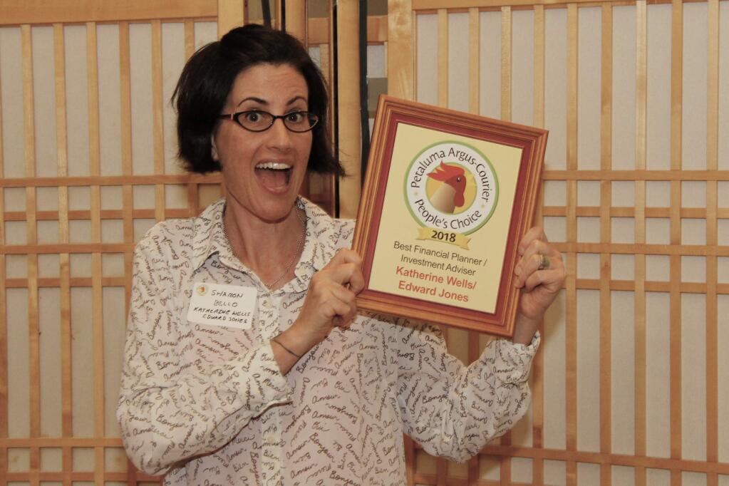 Best Financial Planner goes to Katherine Wells / Edward Jones at the 2018 People's Choice Awards Gala Reception held on June 13, 2018 at the Sheraton Petaluma Hotel. JIM JOHNSON for the ARGUS COURIER