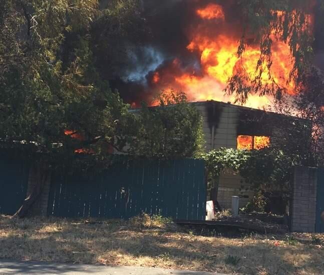 One person died in a mobile home fire on Bejay Avenue in Santa Rosa on Sunday, June 18, 2017. (COURTESY OF ELOISA AMBRIZ)