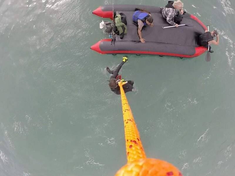 Emergency crews rescued three men from a capsized boat off Gualala Point on Wednesday, Oct. 22, 2014. (@FRIENDSOFHENRY1)
