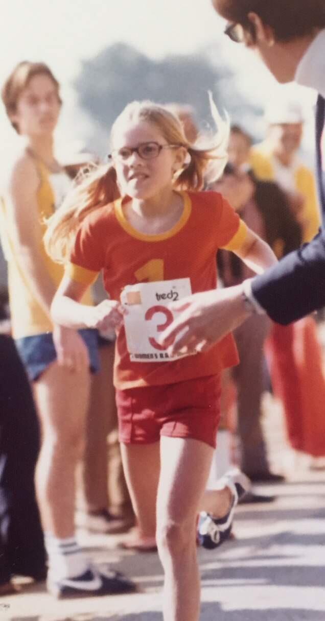 Submitted photoTen-year-old Mary Boitano Blanchard in the Women's First National Marathon race.