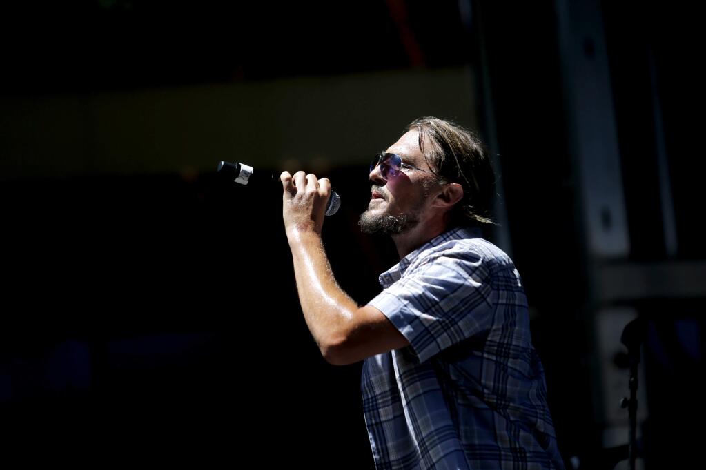 Michael Litwin lead singer of Sol Horizon performs during the 4th annual Railroad Square Music Festival in Santa Rosa on Sunday, June 10, 2018. (Beth Schlanker/ The Press Democrat)