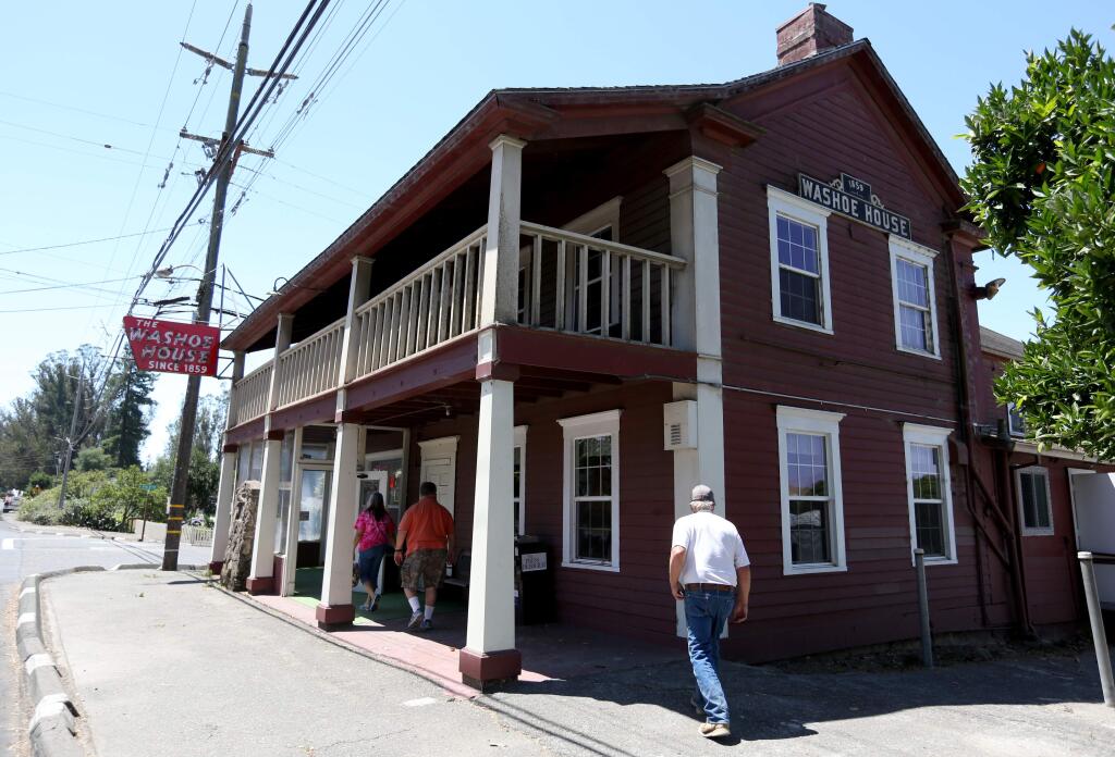 The historic Washoe House on Stony Point Road in Petaluma, Wednesday, July 22, 2015. (CRISTA JEREMIASON / The Press Democrat)