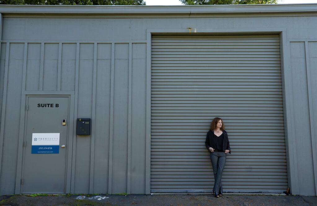 Scarlet Ravin, CEO of White Fox Medicinals, hopes to open the Fox Den dispensary in a warehouse behind the Trail House restaurant and bar on Montgomery Ave. in Santa Rosa. The business will go before the Planning Commission on Thursday. (photo by John Burgess/The Press Democrat)