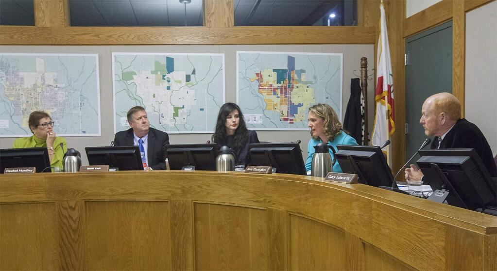 The City Council, shown here earlier in the year, want nonprofit funding to focus on 'core community services.' (Photo by Robbi Pengelly/Index-Tribune)