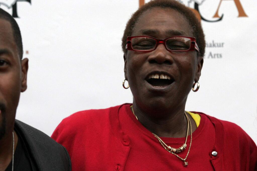 FILE - In this June 16, 2011 file photo, Afeni Shakur, mother of the late Tupac Shakur, attends the 2Pac 40th Birthday Concert Celebration in Atlanta. Afeni Shakur has died. She was 69 years old. The Marin County, California, Sheriffís Department confirmed her death. .(AP Photo/ Ron Harris)