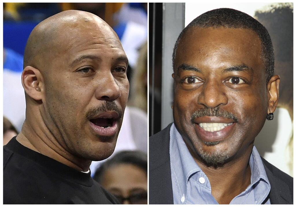 This combination photo shows LaVar Ball, father of UCLA basketball player LiAngelo Ball, left, one of three student players recently arrested in China for shoplifting, and actor LeVar Burton, who is being mistaken for Ball by some supporters of President Donald Trump. Trump tweeted that Ball was an ‚Äúungrateful fool‚Äù for not being more appreciative of presidential intervention in LiAngelo Ball‚Äôs case. Some of the president‚Äôs followers in turn attacked Burton on Twitter, with one calling him a ‚Äúhas been actor with a thief for a son.‚Äù (AP Photo/File)