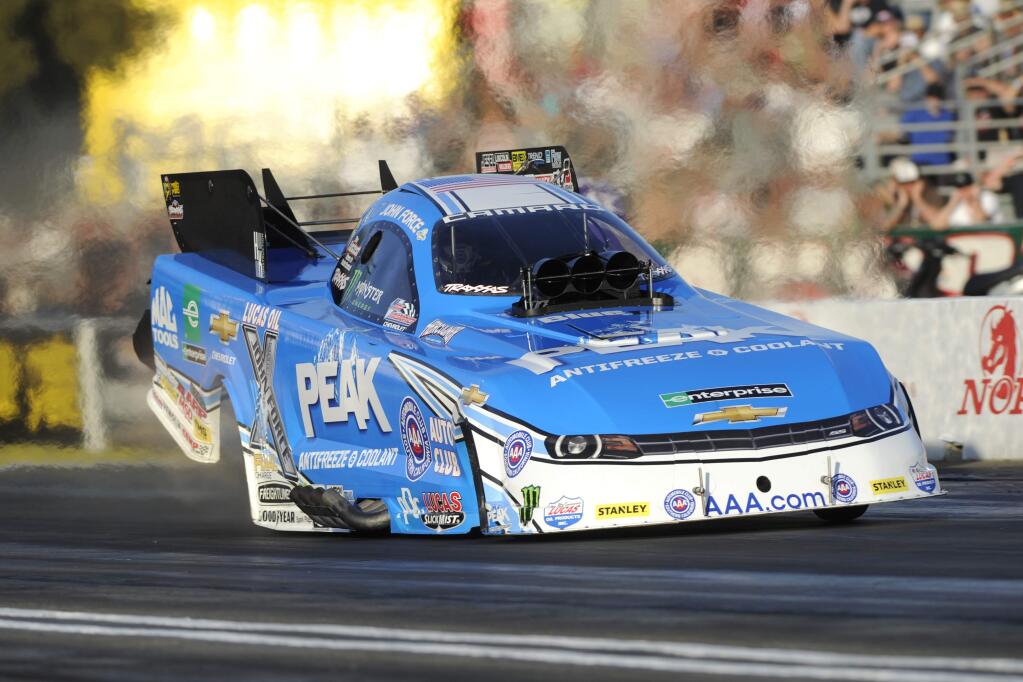 John Force in action. NHRA is marking the 50th anniversary of Funny Cars this year.