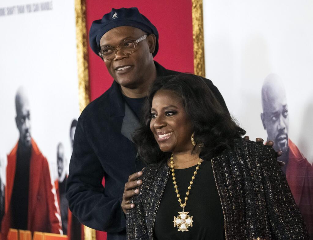 Samuel L. Jackson and LaTanya Richardson attend the premiere of 'Shaft,' at AMC Lincoln Square on Monday, June 10, 2019, in New York. (Photo by Charles Sykes/Invision/AP)