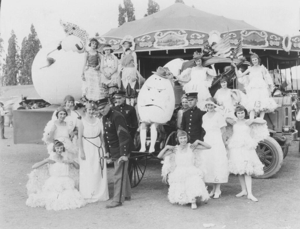 Petalumans take part in a 1920's era Egg Day parade. (Photo courtesy of Sonoma County Library)