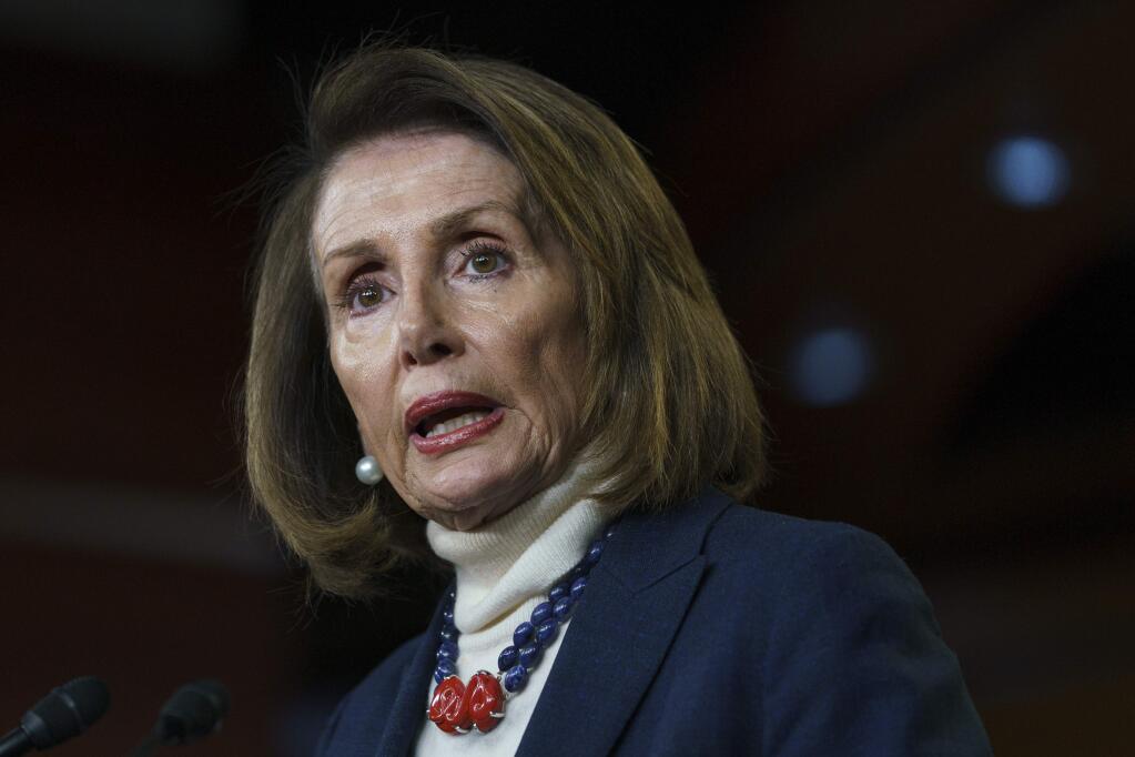 House Speaker Nancy Pelosi of Calif., speaks during a news conference on Capitol Hill in Washington, Thursday, Jan. 17, 2019. (AP Photo/Carolyn Kaster)