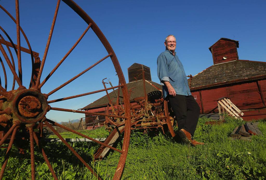 Winemaker David Ramey plans to refurbish the former Westside Road Farms barn for the the tasting room for the winery he will build across Westside Road from the former pumpkin patch. (Photo by John Burgess/The Press Democrat)