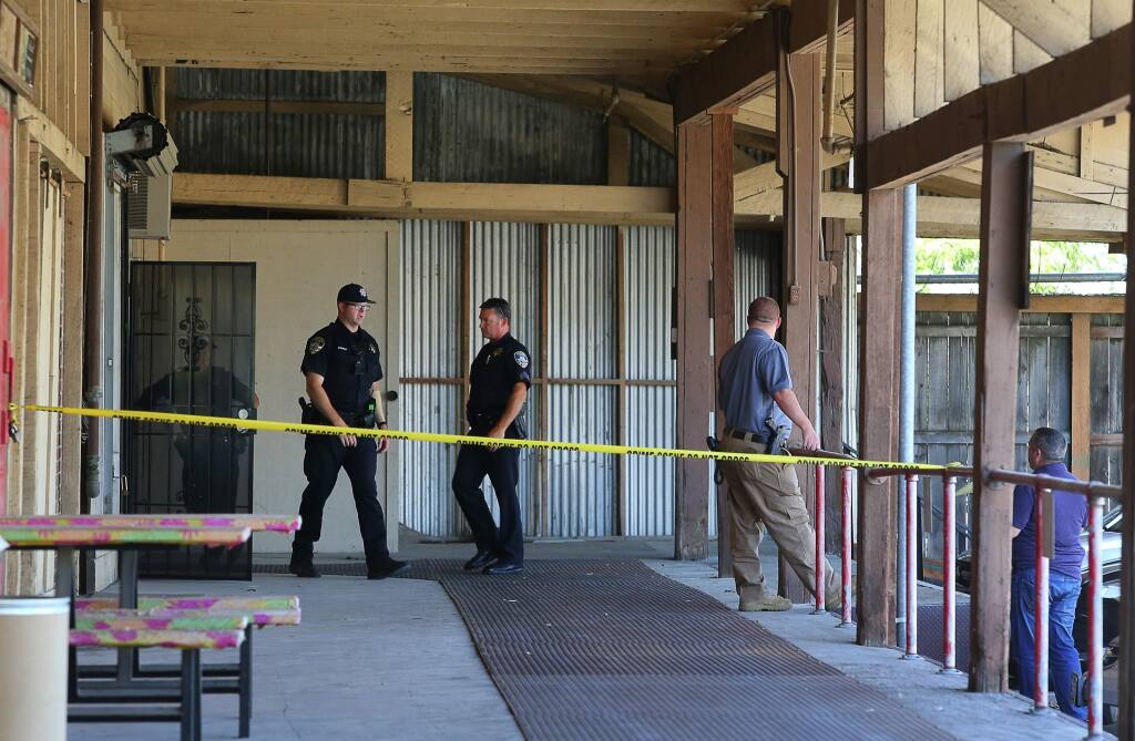 Petaluma Police Department personnel responded to a call for a deceased person in a piece of equipment at Rogue Research Inc. in Petaluma on Monday, June 11, 2018. (CHRISTOPHER CHUNG/ PD)