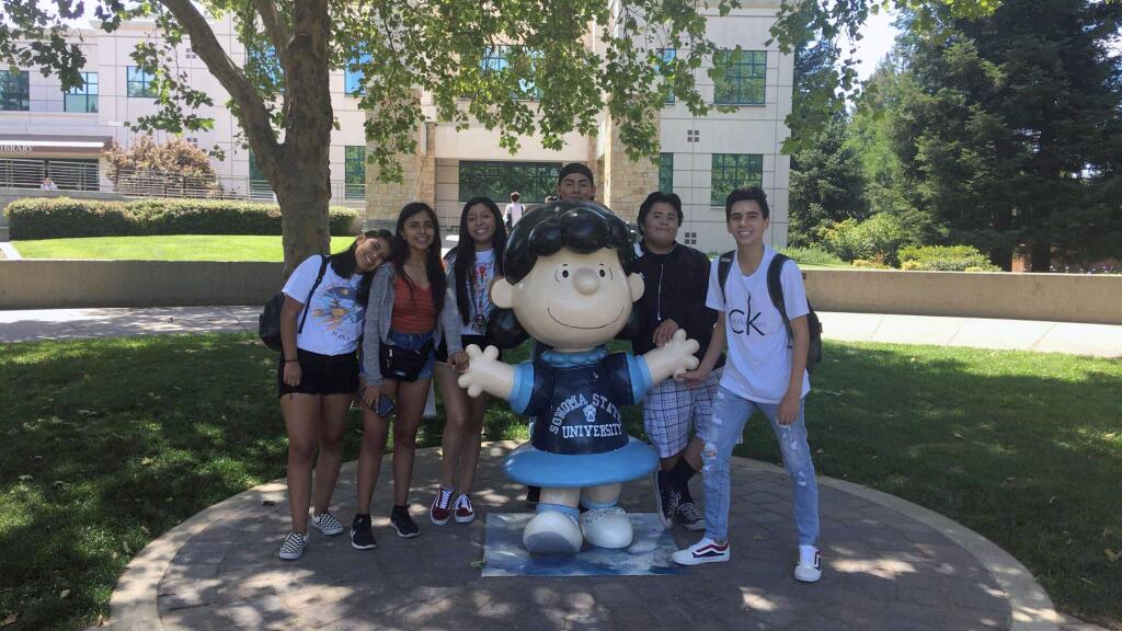 Sonoma Boys & Girls Club teen members on a colleg tour at Sonoma State this summer.