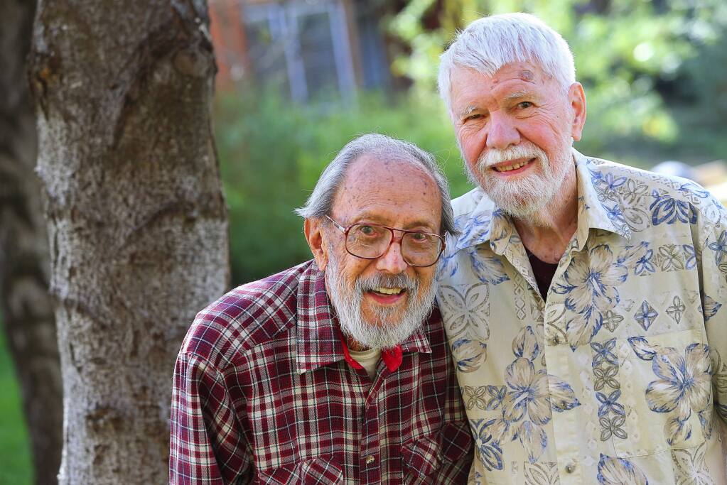 Doug Heen, 96, left, and Bill Scogland, 88, have been together for 65 years. (Christopher Chung/ The Press Democrat)