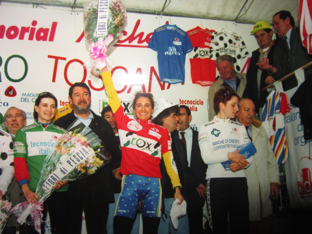 Laura Charemada of Santa Rosa was the third overall grand champion of the Giro di Toscana, a road bicycle race held annually in Tuscany, Italy.