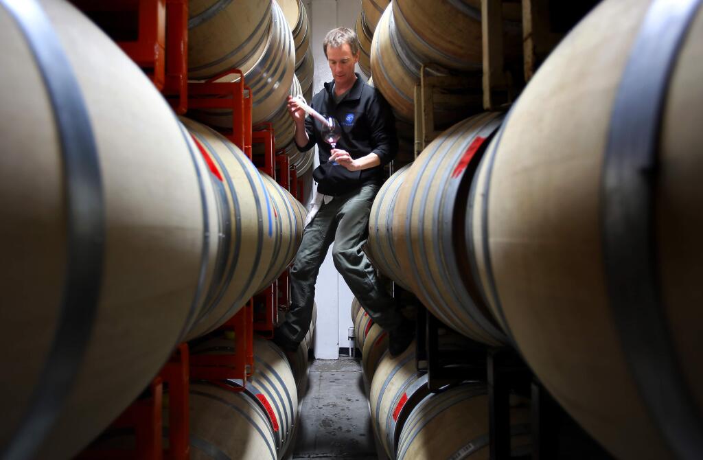 Alan Baker, owner and winemaker of Cartograph Wines, went through the Sonoma State University Wine Business Institute's Wine Entrepreneurship class. (Christopher Chung / The Press Democrat)