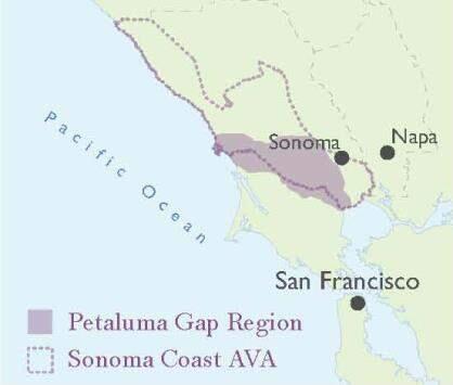 The proposed Petaluma Gap appellation would cover about 200,000 acres straddling the Sonoma-Marin county line. (Petaluma Gap Winegrowers Alliance)