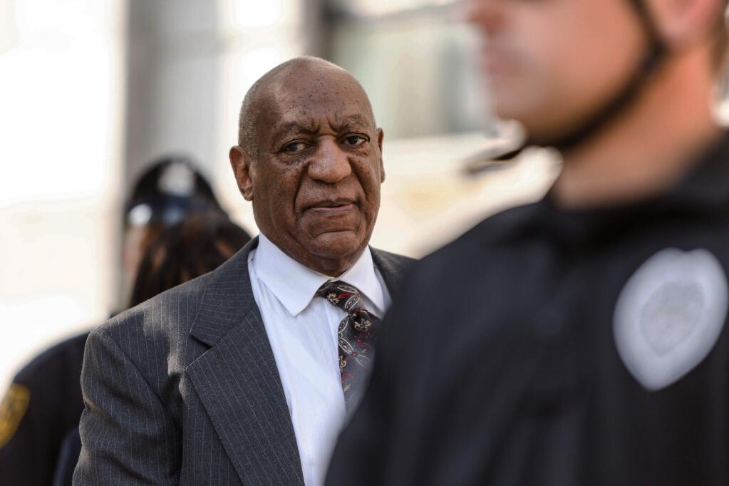Bill Cosby arrives for a preliminary hearing on whether prosecutors have enough evidence to put him on trial on charges he drugged and sexually assaulted a woman over a decade ago, at the Montgomery County Courthouse, in Norristown, Pa., Tuesday, May 24, 2016. (James Robinson/PennLive.com via AP)