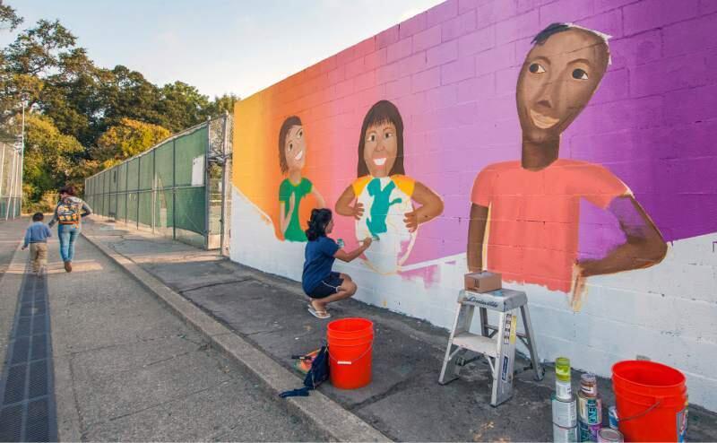 Artist Sammy Sanchez got a colorful mural off to a fresh start last summer at Larson Park, with the finishing touches put on by local kids at the inaugural Springs Festival in September.