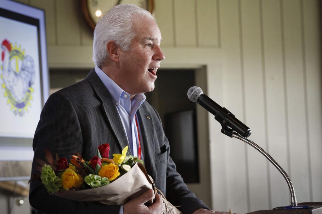 Chris Ranney, the current president of the Petaluma Rotary Club receives the news that he is named The Petaluma Argus-Courier's Citizen of the Year (CRISSY PASCUAL/ARGUS-COURIER STAFF)