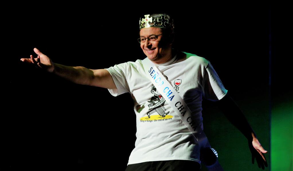 Mr. Healdsburg 2014, Carlos Chavez, greeted the audience in the opening introductions. The 'King of Kings' pageant pitted past Mr. Healdsburg winners head to head in one final contest on Saturday, Feb. 17, 2018, at the Raven Theater in Healdsburg. In its 15th and final year, the Mr. Healdsburg Pageant, an all-male parody beauty contest, raised money to support the on going arts activities of the Raven Theater. (Photos Will Bucquoy for the Press Democrat)