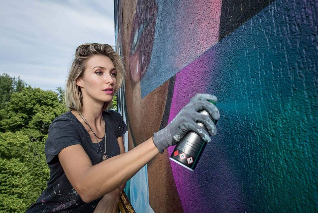 The graffiti artist Elle has returned to her native Napa to add her work to the growing number of public art pieces that comprise the towns Rail Arts District. (Rail Arts District)