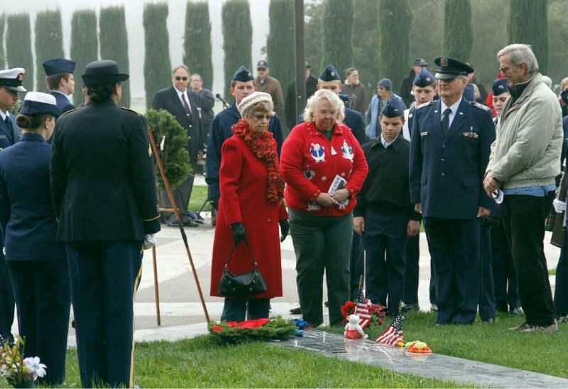 Participants at the Wreaths Across America event at the Sonoma Valley Veterans Memorial Park braved inclement weather in 2015 to honor the war dead.