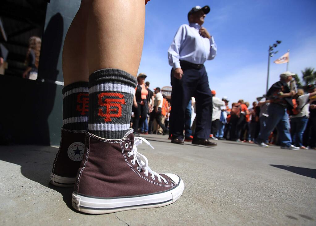 Giants opening day against the Dodgers at AT&T Park in San Francisco, Thursday, April 7, 2016. (Kent Porter / Press Democrat ) 2016
