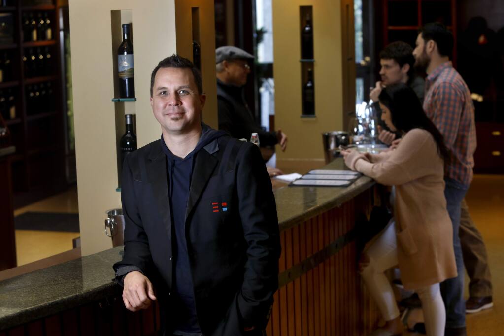 Paul Mabray, the CEO of Emetry, in the tasting room at Rodney Strong Vineyards in Healdsburg, California on Tuesday, February 19, 2019 . (BETH SCHLANKER/The Press Democrat)