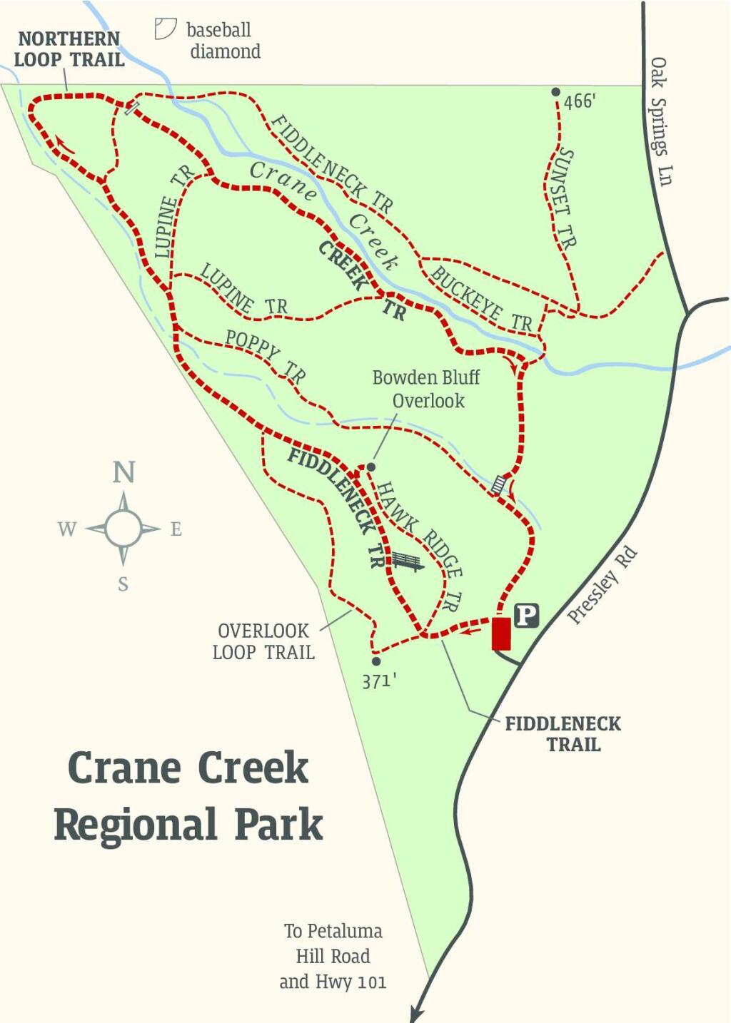 Beth Schlanker / The PRess Democrat, 2015Crane Creek Regional Park near Rohnert Park allows horses and dogs on leashes. It also features a disc golf course.