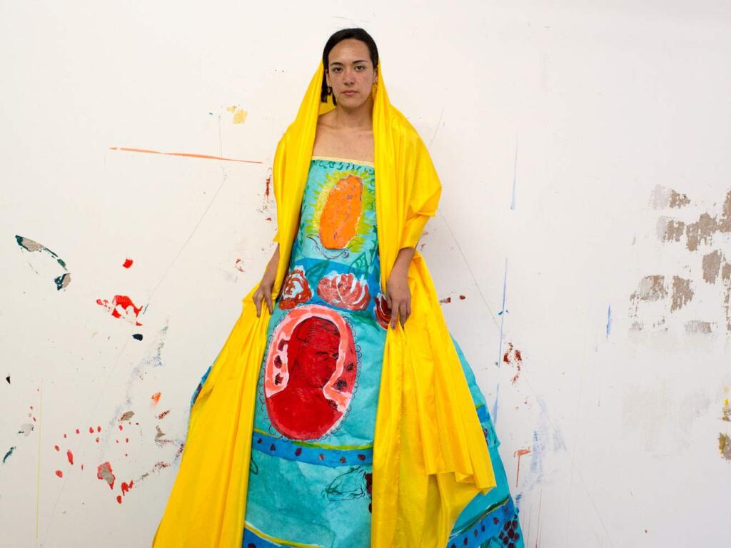 Maria de Los Angeles, a Sonoma County artist, was recently featured in New York Magazine for the elaborate dresses she created out of paper. (Photo by Isabel Magowan)