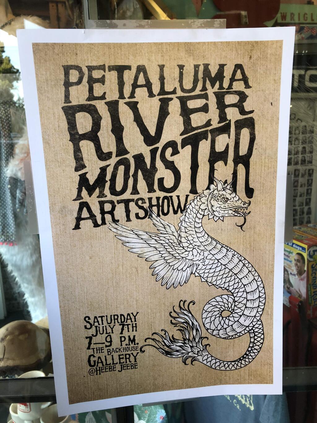 MONSTER SHOW: The 'Petaluma River Monster' show at Heebe Jeebe's Backhouse Gallery runs through the end of July.