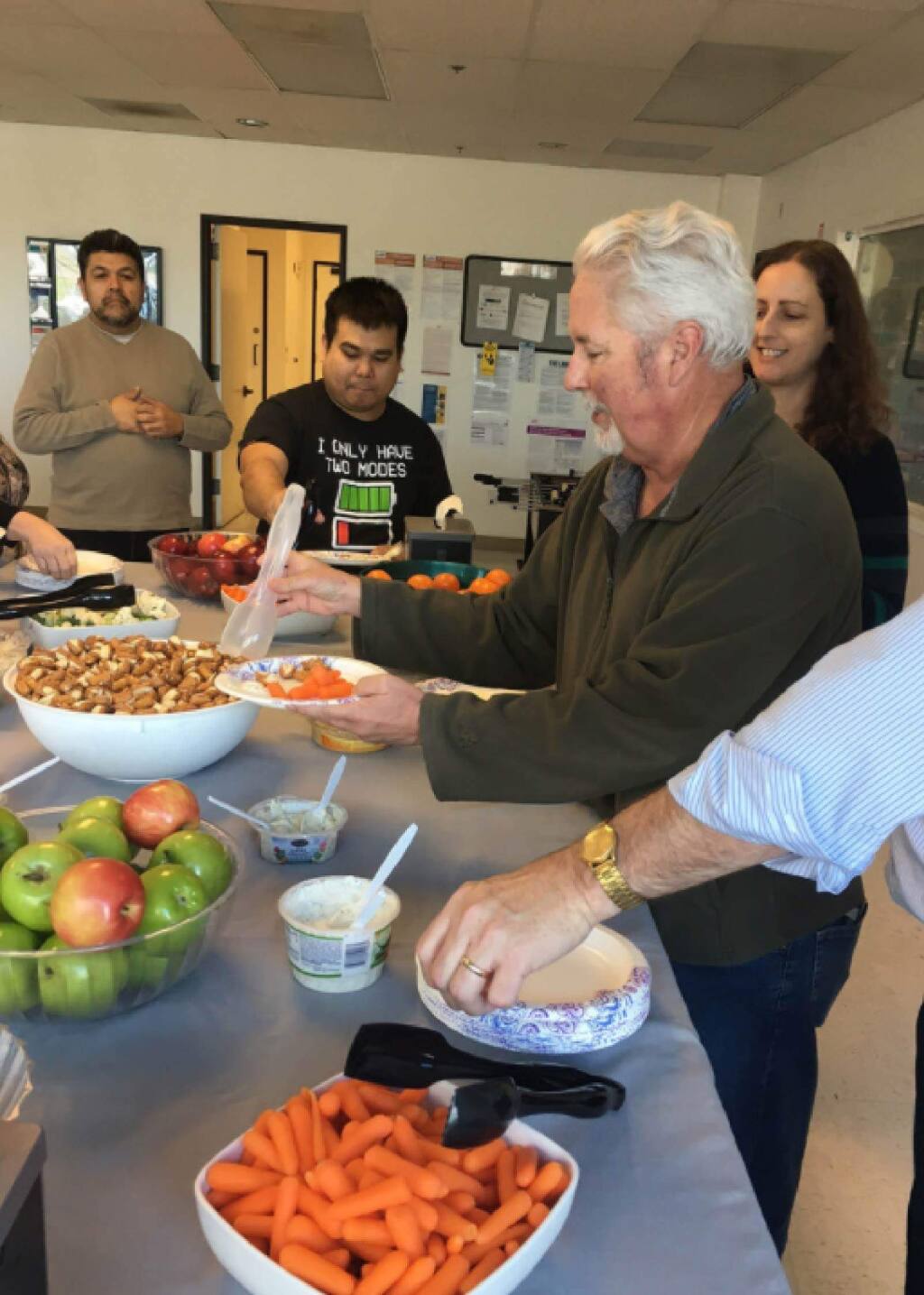 Employees of Workrite in Petaluma enjoy healthful meals at work. (WORKRITE)