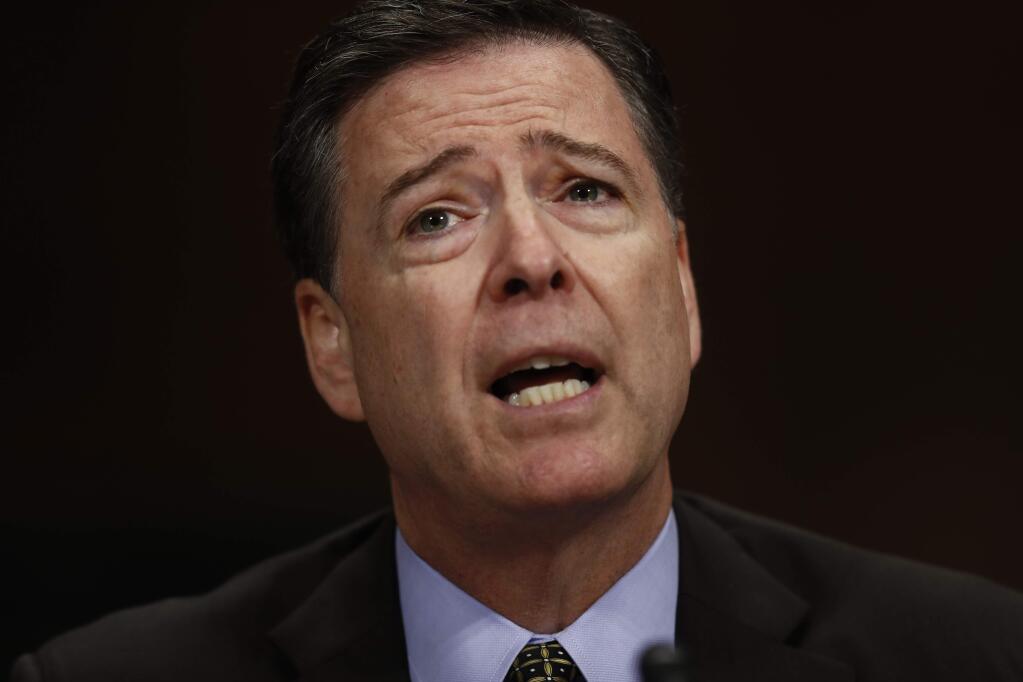 FBI Director James Comey testifies on Capitol Hill in Washington, Wednesday, May 3, 2017, before the Senate Judiciary Committee hearing: 'Oversight of the Federal Bureau of Investigation.' (AP Photo/Carolyn Kaster)