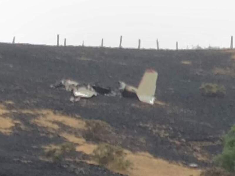 A plane crashed into a Marin County field, Monday, Aug. 18, 2014. (MARIN COUNTY SHERIFF'S OFFICE)