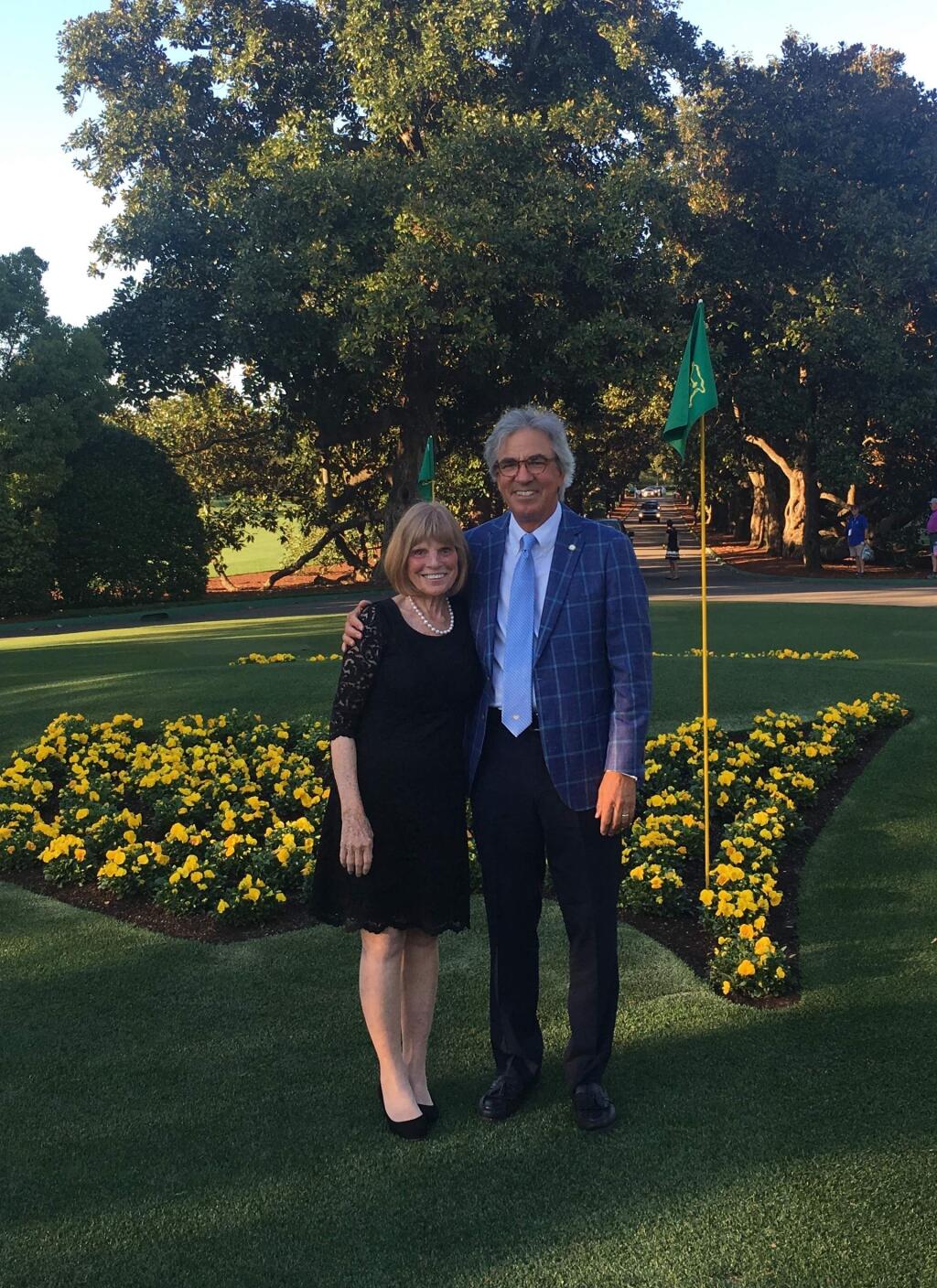 Mayacama Golf Club head pro Ted Antonopoulos, with his wife, Susie, attended last weekend's Masters as a rules official.