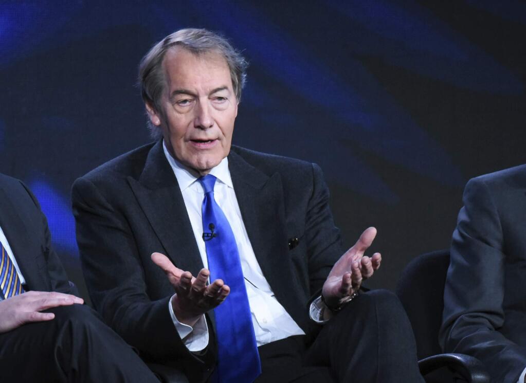 FILE - In this Tuesday, Jan. 12, 2016, file photo, Charlie Rose participates in the 'CBS This Morning' panel at the CBS 2016 Winter TCA in Pasadena, Calif. (Photo by Richard Shotwell/Invision/AP, File)