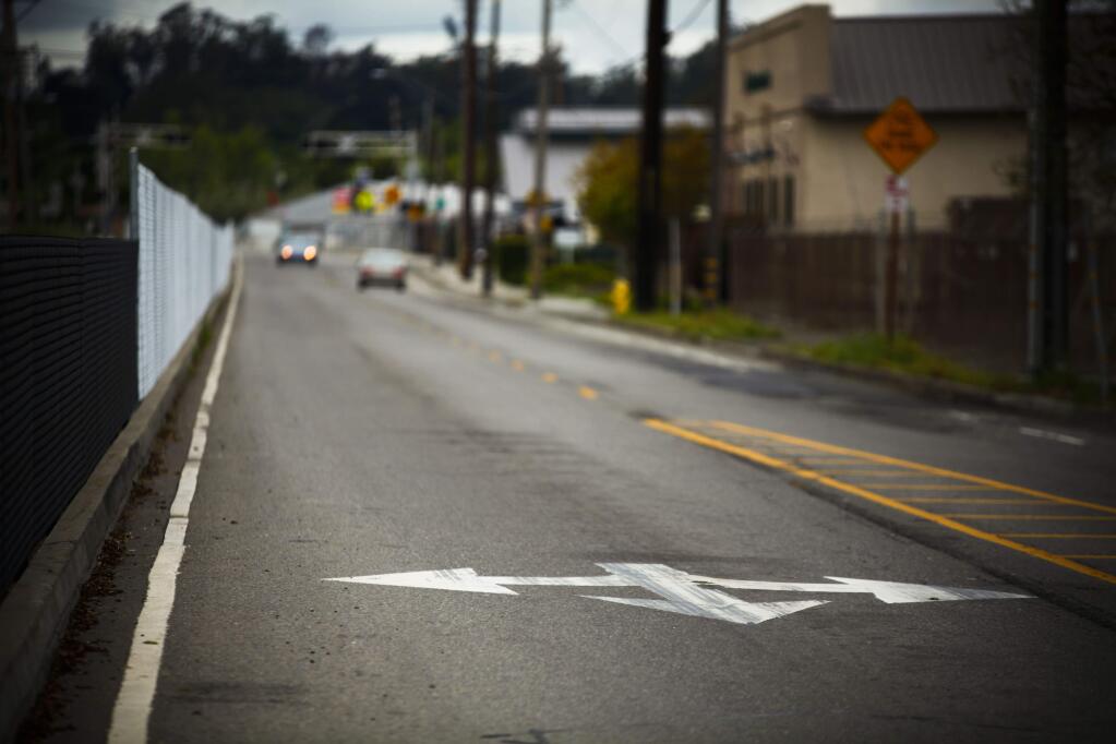 Petaluma, CA, USA. Monday, April 17, 2017._ The city plans to do some preventative maintenance on certain roads in Petaluma, including this portion of Lakeville, near East Washington. (CRISSY PASCUAL/ARGUS-COURIER STAFF)