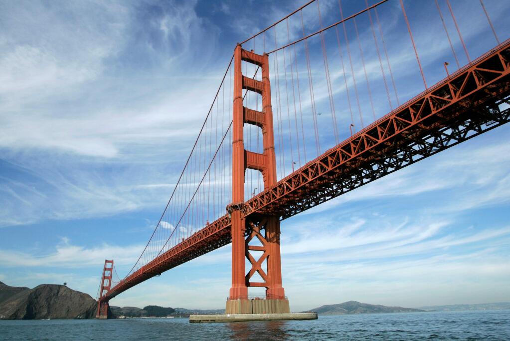 FILE - In this file photo from Nov. 15, 2006, the Golden Gate Bridge is shown in San Francisco. (AP Photo/Eric Risberg, File)