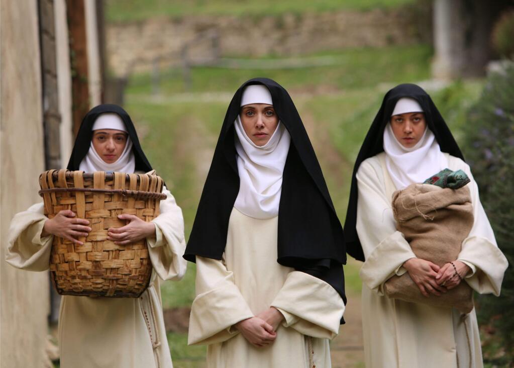 Gunpowder & SkyFrom left, Kate Micucci, Alison Brie and Aubrey Plaza play Midieval nuns who argue and berate the hired hands at their convent, until a verile new worker joins the crew in 'The Little Hours.'