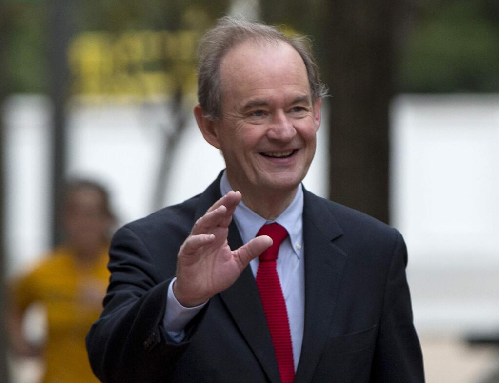 FILE - In this Oct. 10, 2014 file photo, attorney David Boies is seen in Washington. Lawyers representing Sony Pictures Entertainment are threatening news organizations not to publish details of company files leaked by hackers in recent days, following one of the largest digital breaches ever against an American company. Boies, a prominent lawyer hired by the company, demanded Sunday that Sonys 'stolen information' _ publicly available on the Internet by the gigabytes _ should be returned immediately because it contains privileged, private information. (AP Photo/Carolyn Kaster, File)