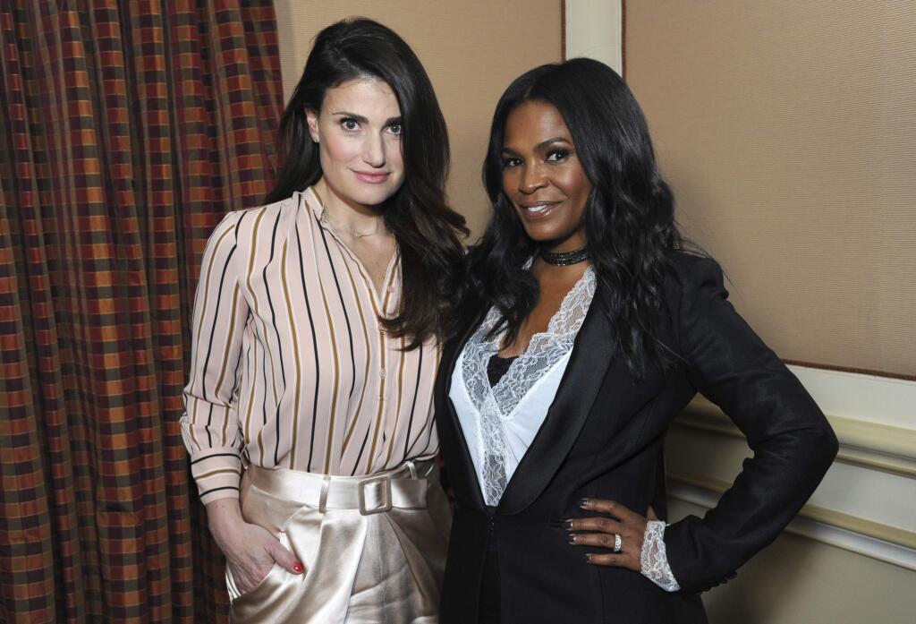 Idina Menzel, left, and Nia Long pose for a portrait to promote their film 'Beaches' at the Winter Television Critics Association press tour on Friday, Jan. 13, 2017, in Pasadena, Calif. (Photo by Richard Shotwell/Invision/AP)
