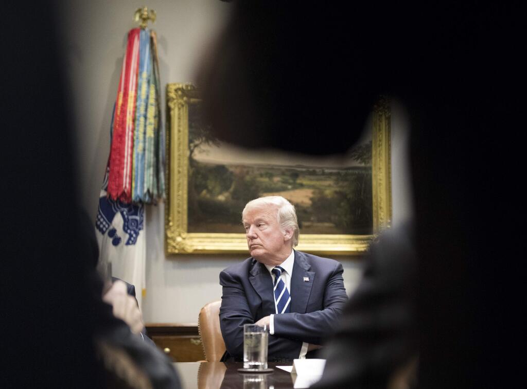President Donald Trump at a White House meeting on Thursday. (TOM BRENNER / New York Times)
