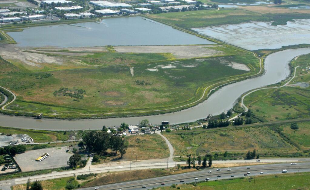 The proposed Dutra site in the foreground. Shollenberger Park is in the background. Photo by Terry Hankins/Petaluma Argus-Courier.