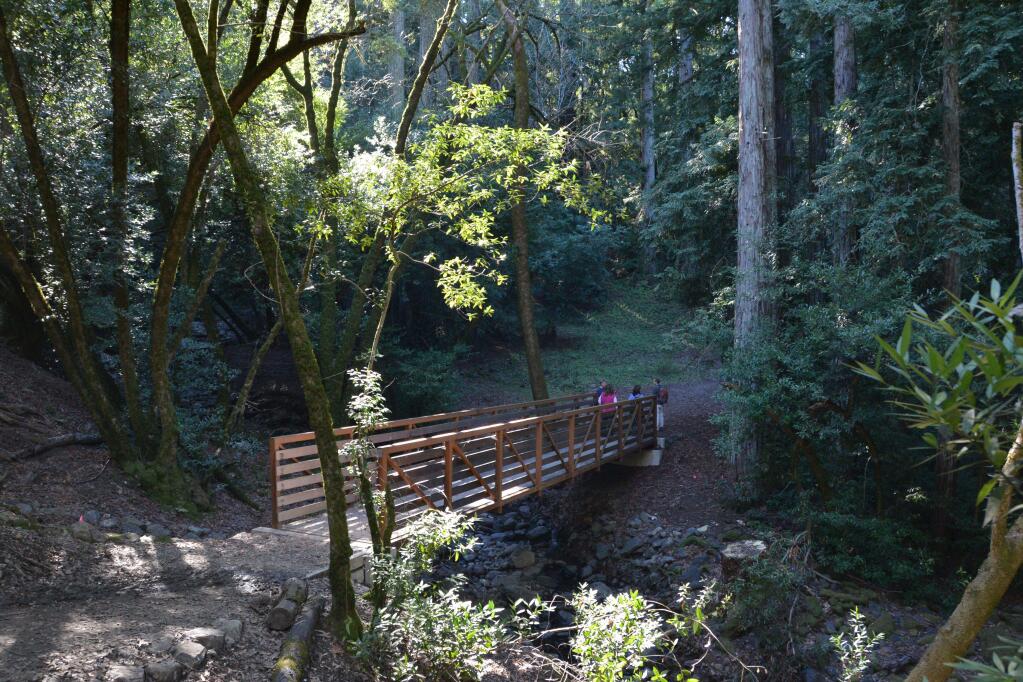 A bridge over Matanzas Creek is one of the more scenic hurdles cross-hikers face on the nine-mile traverse from North Sonoma Mountain Regional Park to Jack London State Historic Park. (Submitted photo)