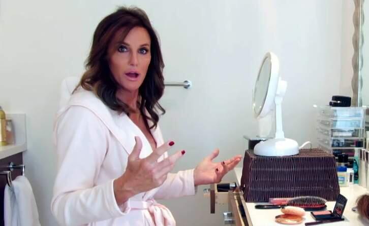 This 2015 image provided by courtesy of E! shows Caitlyn Jenner in the first official promotional trailer for the new documentary series, 'I Am Cait,' in Southern California. The show premieres Sunday, July 26, 2015, at 9 p.m. PDT on E! Jenner will be writing weekly editorials about lesbian, gay, bisexual and transgender people and issues. Jenner's spokesman, Alan Nierob, said Monday, July 6, 2015, that the WhoSay editorials are to be part of Jenner's effort to explore matters of concern to the LGBT community. (E! via AP, File)