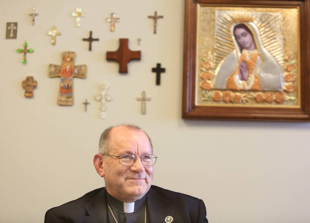 Bishop Robert F. Vasa of the Diocese of Santa Rosa on Friday Sept. 20, 2013 in his office at the diocese in Santa Rosa. (Kent Porter / Press Democrat) 2013